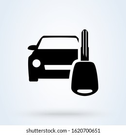 key car rent. vector Simple modern icon design illustration.