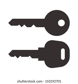 Key And Car Key Symbols Isolated On White Background 