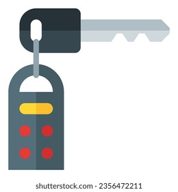 Key car. Vector flat icon of a car or automobile, symbolizing a machine for driving. It is presented in a flat style, suitable for mobile concepts and web design