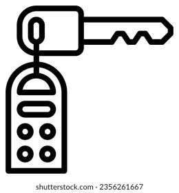 Key car. Vector line icon of a car or automobile, symbolizing a machine for driving. It is presented in a line style, suitable for mobile concepts and web design