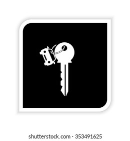 Key car  - white vector icon
