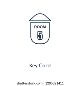 Key Card concept line icon. Linear Key Card concept outline symbol design. This simple element illustration can be used for web and mobile UI/UX.