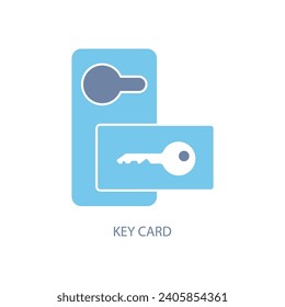 Key card concept line icon. Simple element illustration. Key card concept outline symbol design.
