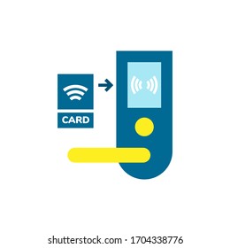 Sistema de puertas de tarjeta de llave,Vector e Ilustración.