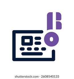 key card dual tone icon. Sleek and modern vector icon for websites, mobile apps, marketing materials, and corporate design. Fully scalable and ready to use.