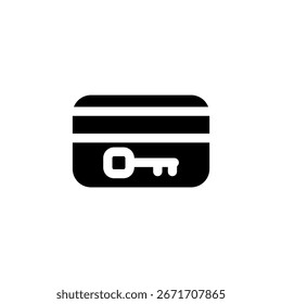 o ícone de cartão de chave foi projetado em um estilo facilmente reconhecível. É adequado para uma variedade de necessidades visuais, como mídia digital ou outros projetos de design gráfico