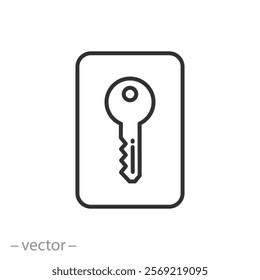 key card icon, for opening door in hotel room, closing doors system, vector illustration, for website, app, ui