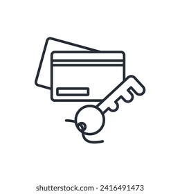 icono de la tarjeta de clave. vector.Curso editable.Signo de estilo lineal para uso de diseño web,logotipo.Ilustración de símbolo.