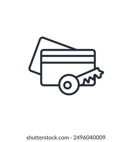 key card icon. vector.Editable stroke.linear style sign for use web design,logo.Symbol illustration.
