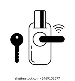 key card icon with white background vector stock illustration