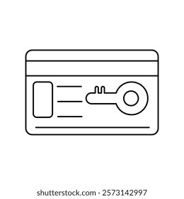 key card icon with white background vector stock illustration