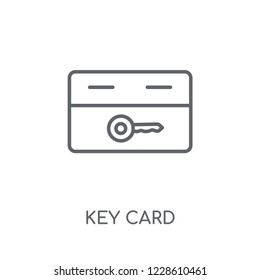Key card linear icon. Modern outline Key card logo concept on white background from Smarthome collection. Suitable for use on web apps, mobile apps and print media.