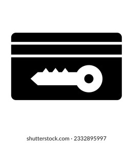 Key Card Vector Glyph Icon For Personal And Commercial Use.

