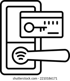 Icono vectorial de tarjeta de clave. Se puede usar para imprimir, móviles y aplicaciones web.