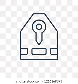 Key card vector outline icon isolated on transparent background, high quality linear Key card transparency concept can be used web and mobile