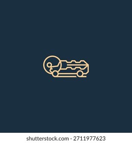 Diseño de logotipo abstracto del coche de carga clave.