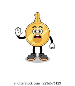 ilustración de caricatura clave haciendo stop hand , diseño de caracteres
