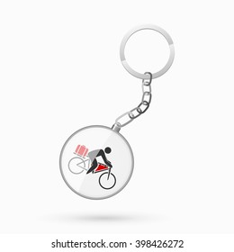 Key chain with bicycle icon