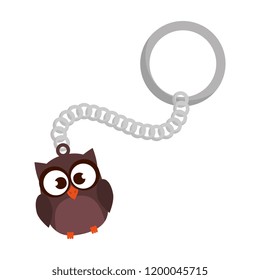 key chain with cute owl bird character