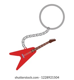 key chain with electric guitar