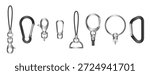 KEY CHAIN HOLDER PARTS VECTOR illustration