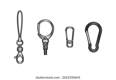 key chain holder parts vector on white background