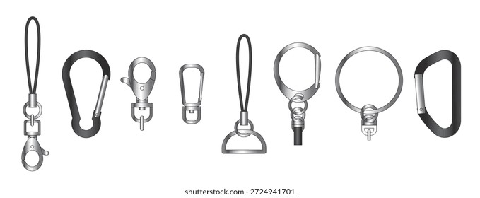 Ilustração VETORIAL DAS PEÇAS DO SUPORTE DA CADEIA DE CHAVES