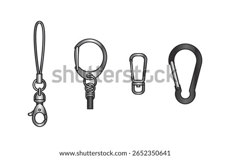 key chain holder parts vector on white background