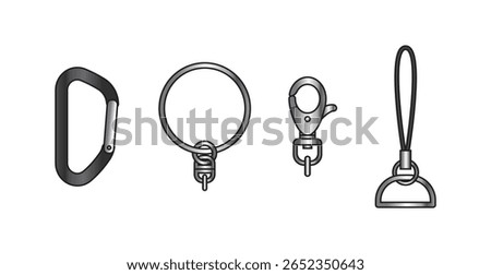 key chain holder parts vector on white background
