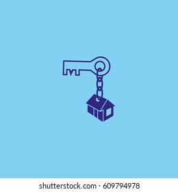 key, chain, house, icon