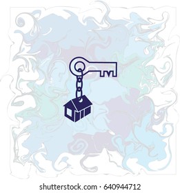 key, chain, house, icon