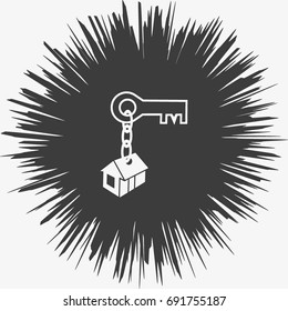 key, chain, house, icon