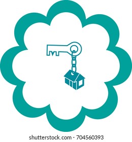 key, chain, house, icon