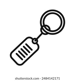 Key Chain Icon black and white vector sign