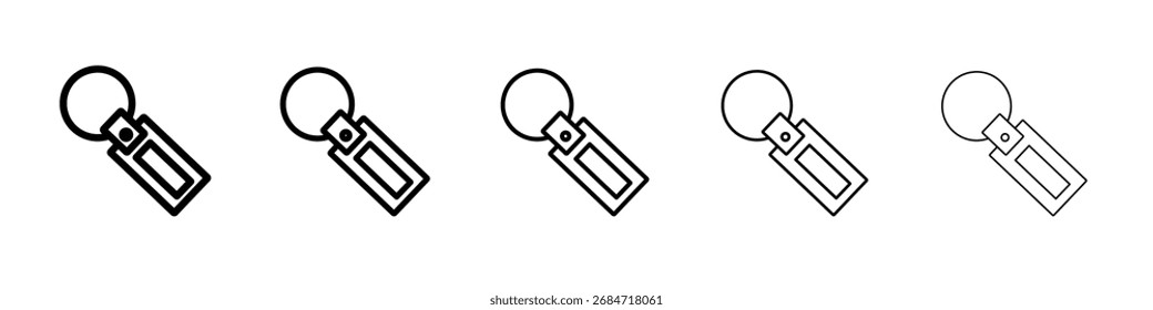 Key Chain Icon black and white vector sign