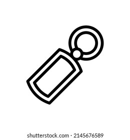 Key Chain Icon. Line Art Style Design Isolated On White Background