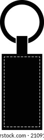 Icono de la cadena de teclas en fondo blanco. Signo de los pendants de la cadena de claves. Símbolo de plantilla de la cadena de la clave de cuero. estilo plano.