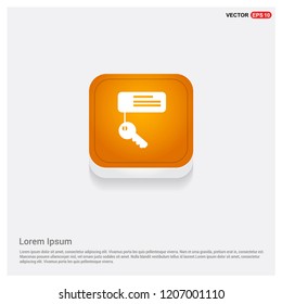 Key Chain Icon Orange Abstract Web Button - Free vector icon