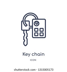 key chain icon from security outline collection. Thin line key chain icon isolated on white background.