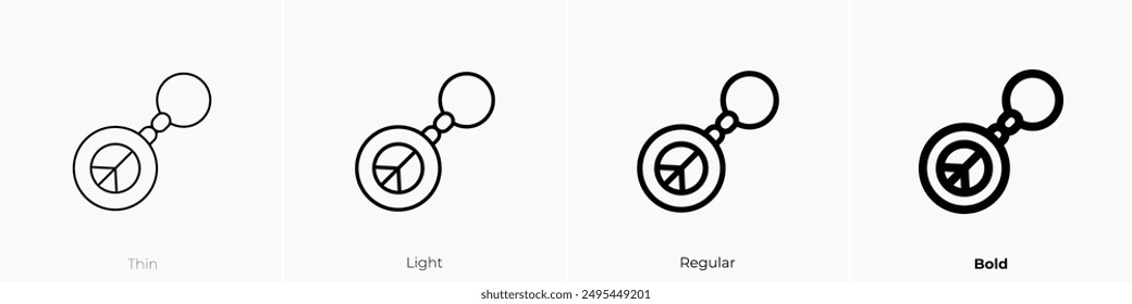 key chain icon. Thin, Light Regular And Bold style design isolated on white background