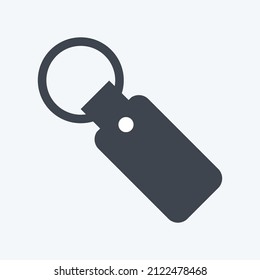 Key Chain Icon in trendy glyph style isolated on soft blue background