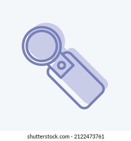 Icono de la cadena de teclas con estilo de dos tonos de moda aislado en fondo azul suave