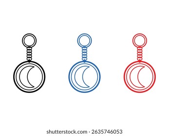 Diseño del logotipo de la cadena dominante, luna, Vector, aislado en fondo transparente