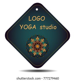 key chain with mandala, pendant, emblem, logo, card