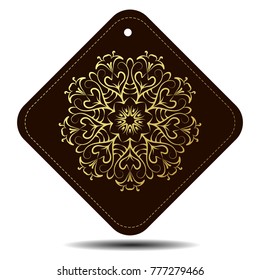 key chain with mandala, pendant, emblem, logo, card
