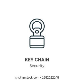Key chain outline vector icon. Thin line black key chain icon, flat vector simple element illustration from editable security concept isolated stroke on white background