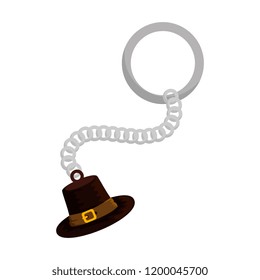key chain with pilgrim hat