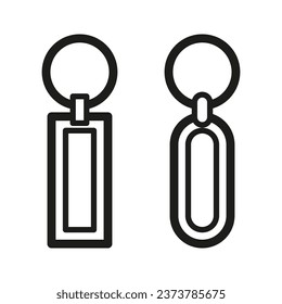 Key chain. Key ring raster icon. Vector illustration. EPS 10.