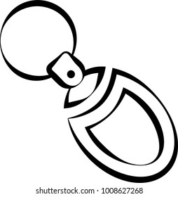 Key Chain, Key Ring Vector Art Illustration