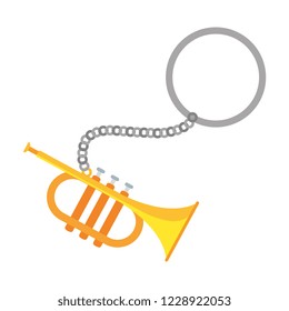 key chain with trumpet musical
